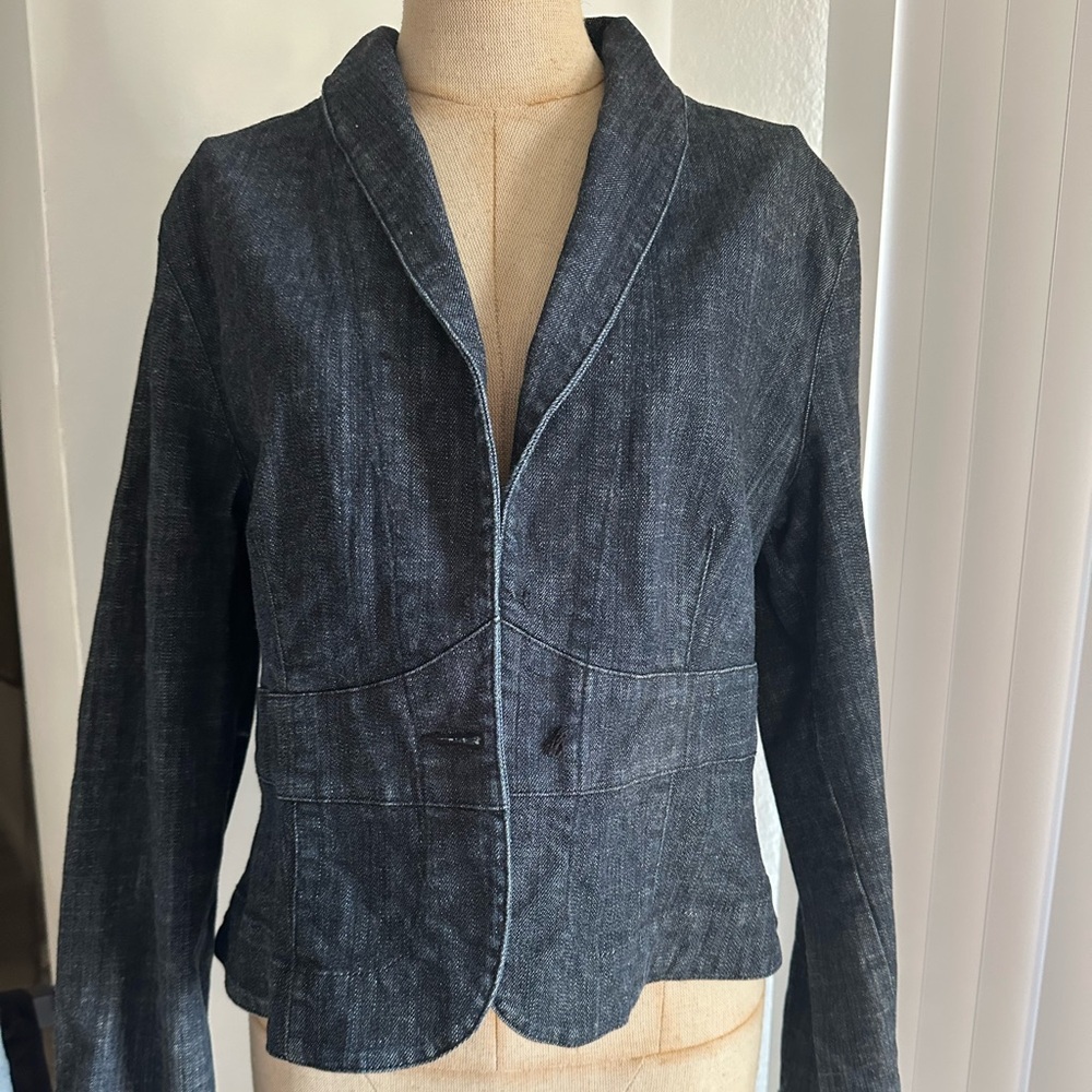 White House black market denim blazer
